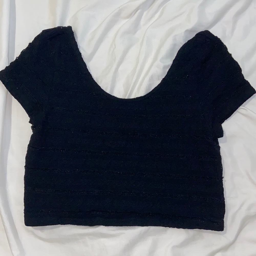 Black Lace Crop Top